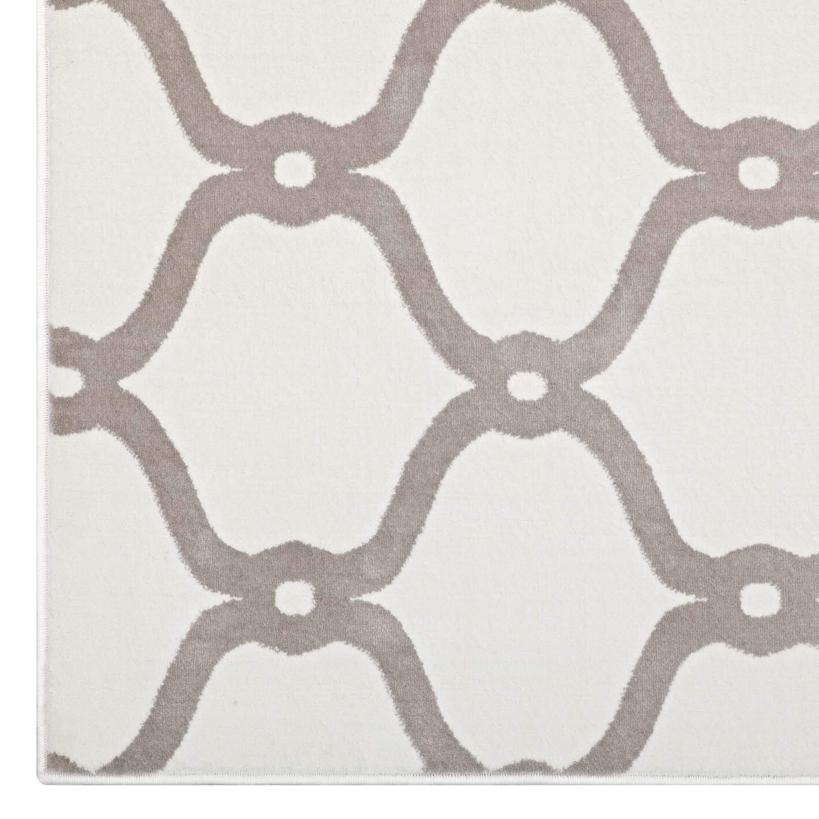 Modern Contemporary Urban Living Area Rug - Soft Fabric Floor Carpet Runner in Multi Ivory White - Perfect for Lounge, Living Room & Bedroom Decor