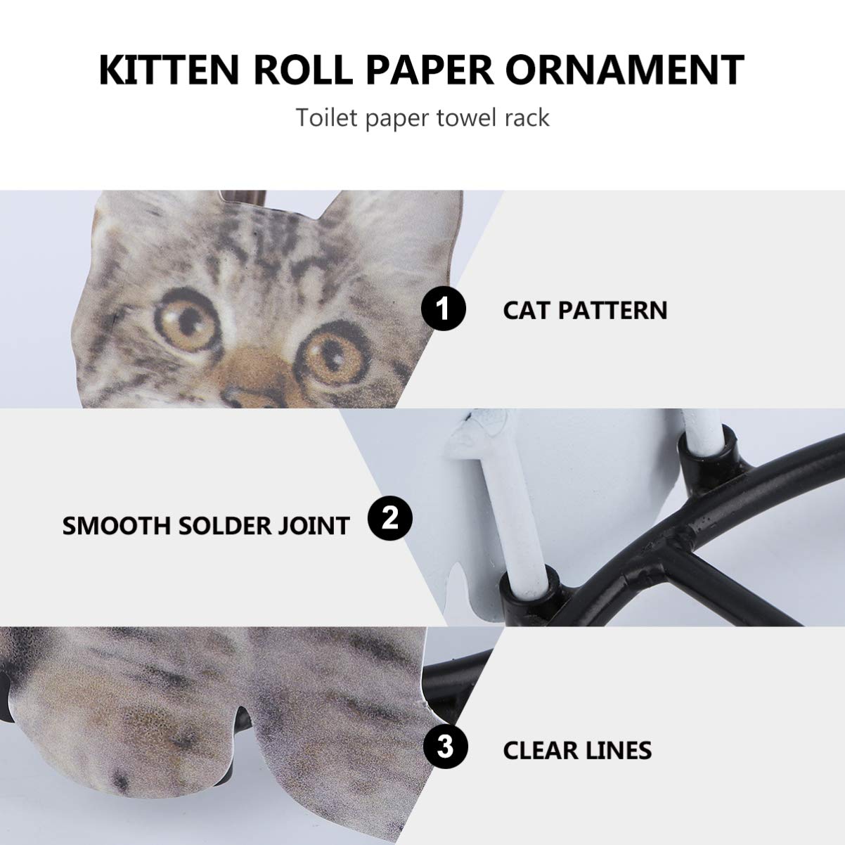 DOITOOL Cast Iron Cat Napkin Holder - Grey Freestanding Paper Towel Dispenser & Tissue Stand for Countertop, Dining Table - Perfect for Kitchen, Restaurant, and Home Decor