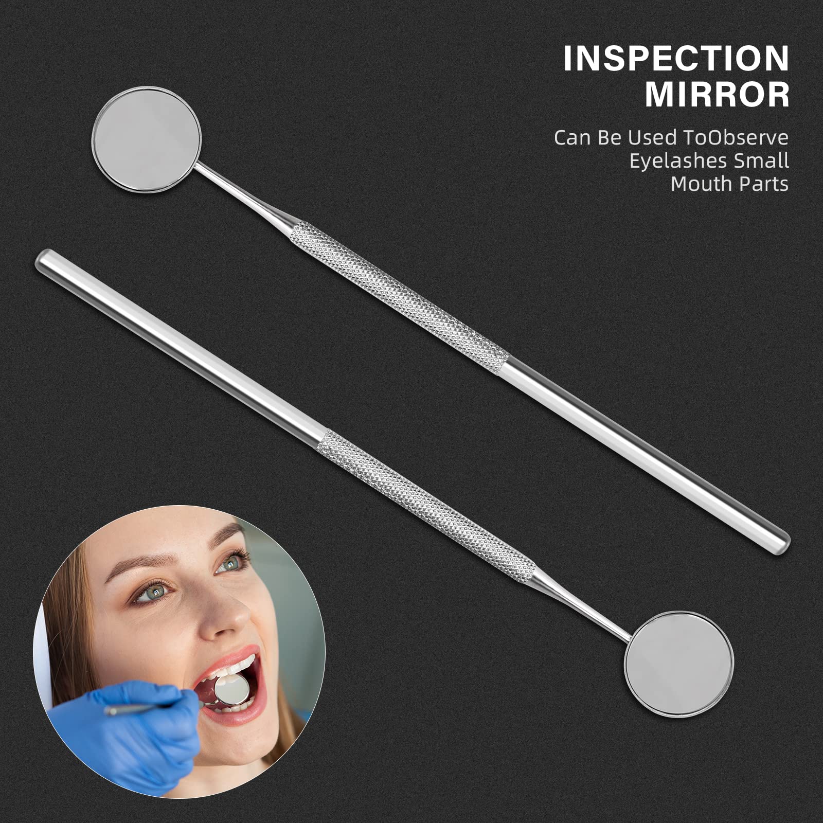 Stainless Steel Dental Mirror with Handle 6.5