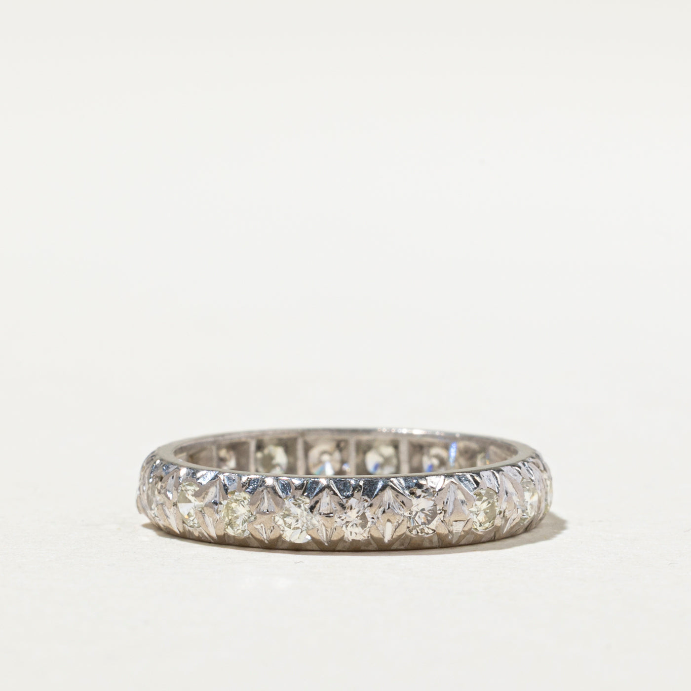 Eternity Diamond Wedding Band Ring - 0.90 Carat Total Weight (CTW) - Size 5.25 - Perfect for Anniversary Gifts, Engagement Rings & Bridal Jewelry