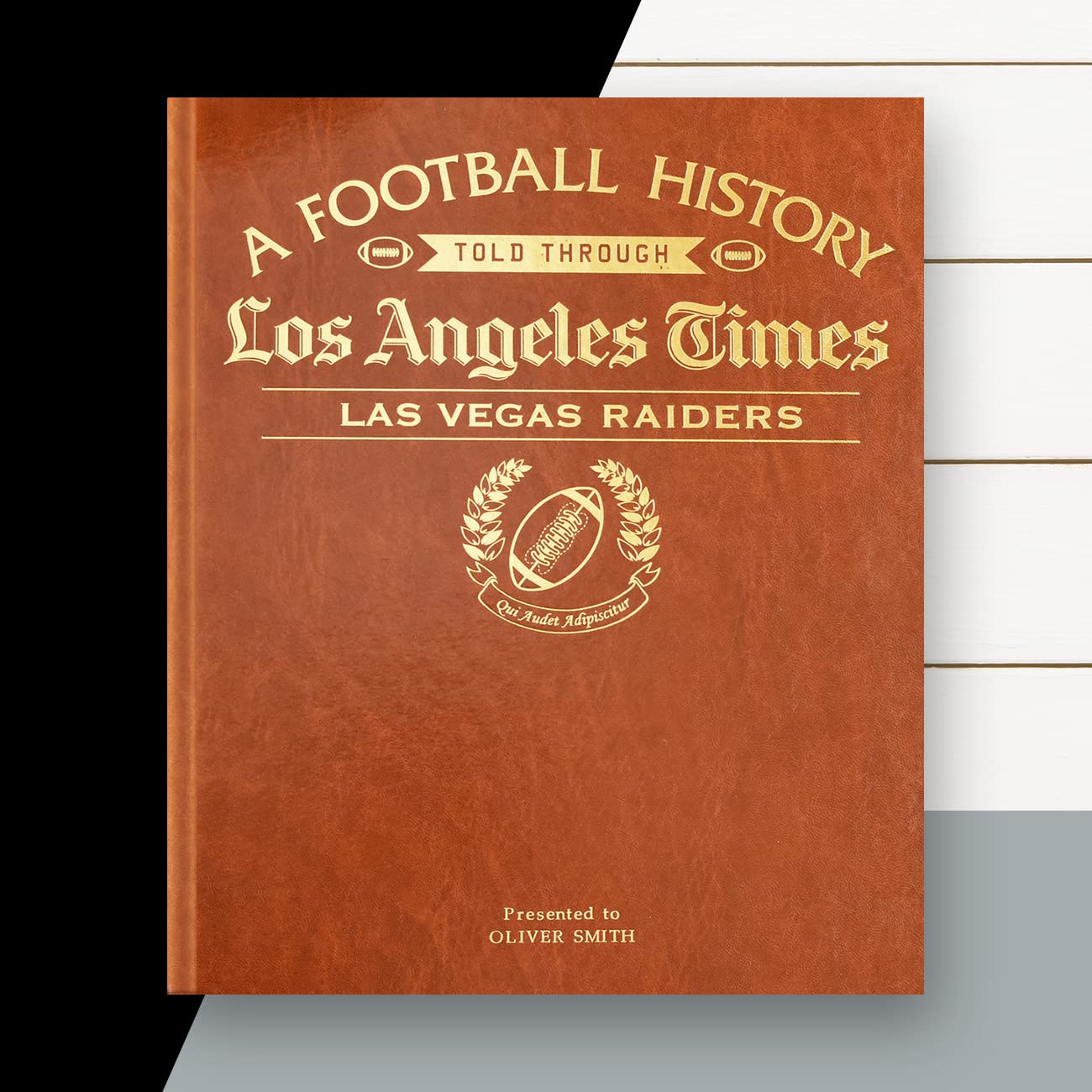 Personalized Football History Book - Custom Sports Fan Gift with Gold Foil Embossed Name - NFL History Through Newspaper Archives - Perfect for Birthday, Anniversary & Retirement Gifts for Football Lovers