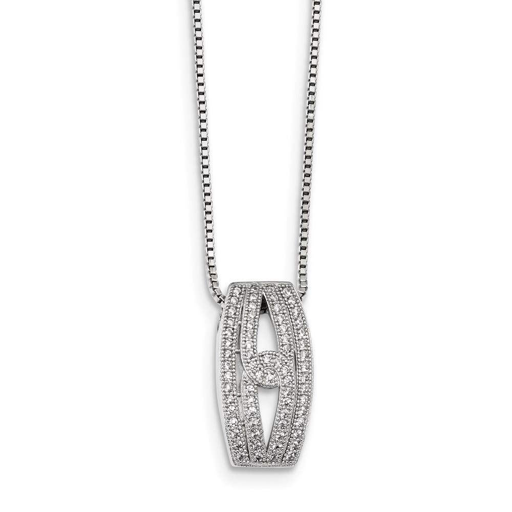 925 Sterling Silver Cubic Zirconia Necklace for Women - Elegant Brilliant Embers Pendant, 18