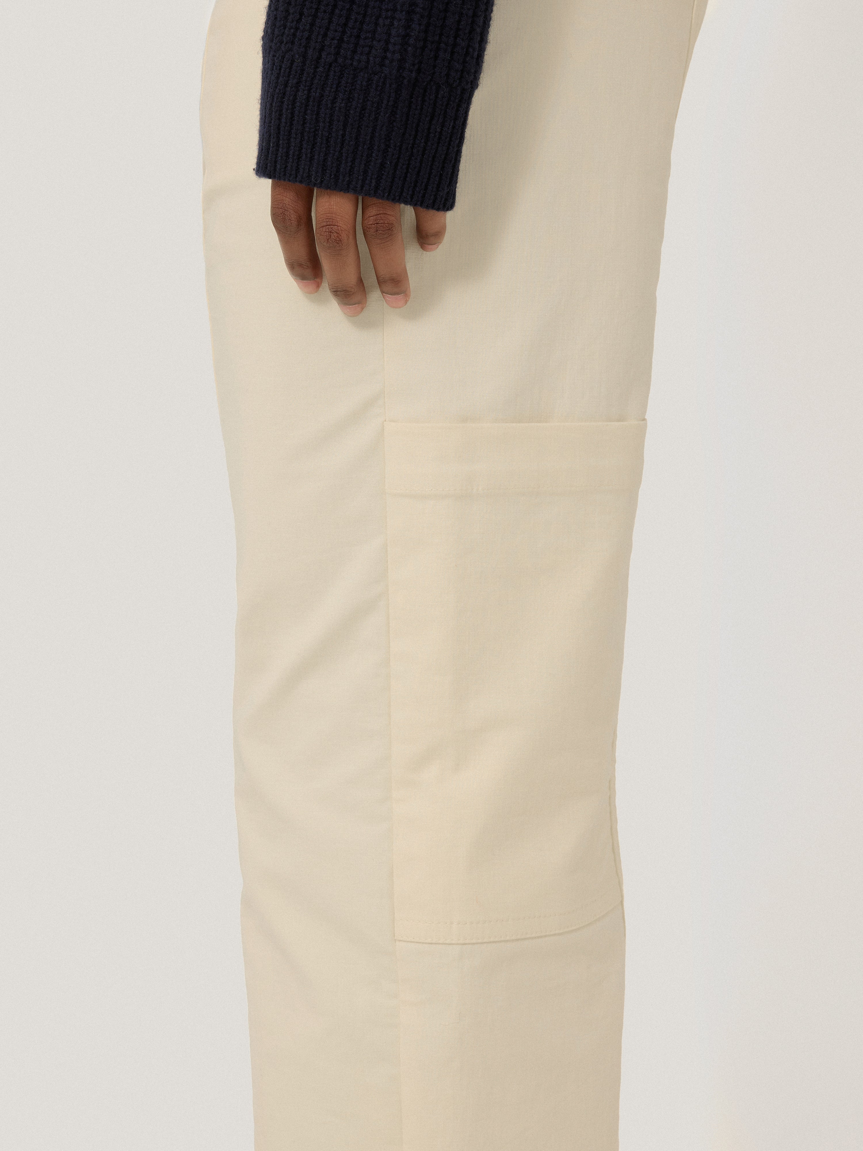 Hatton Cropped Trouser Women's High Waist Slim Fit Pants - Cream Beige Casual Office Work Trousers for Business & Everyday Wear