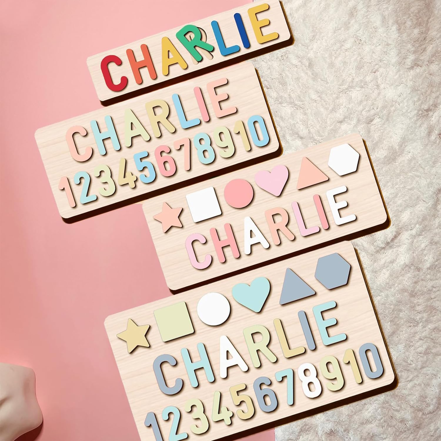 Personalized Kids Name Puzzle - Custom Wooden Name Puzzle for Toddlers - Educational Learning Toy for Boys & Girls - Unique Baby Shower Gift & Birthday Present - Perfect for Nursery Decor & Early Childhood Development