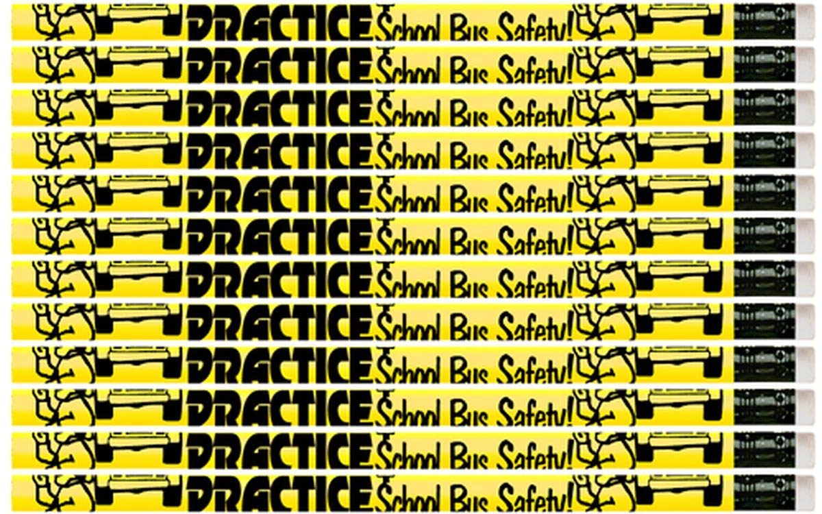 Express Pencils D2019 School Bus Safety Pencils - 36 Pack Bulk Classroom Supplies for Teachers - Motivational Pencils for Kids, Back to School, Student Rewards & Safety Education