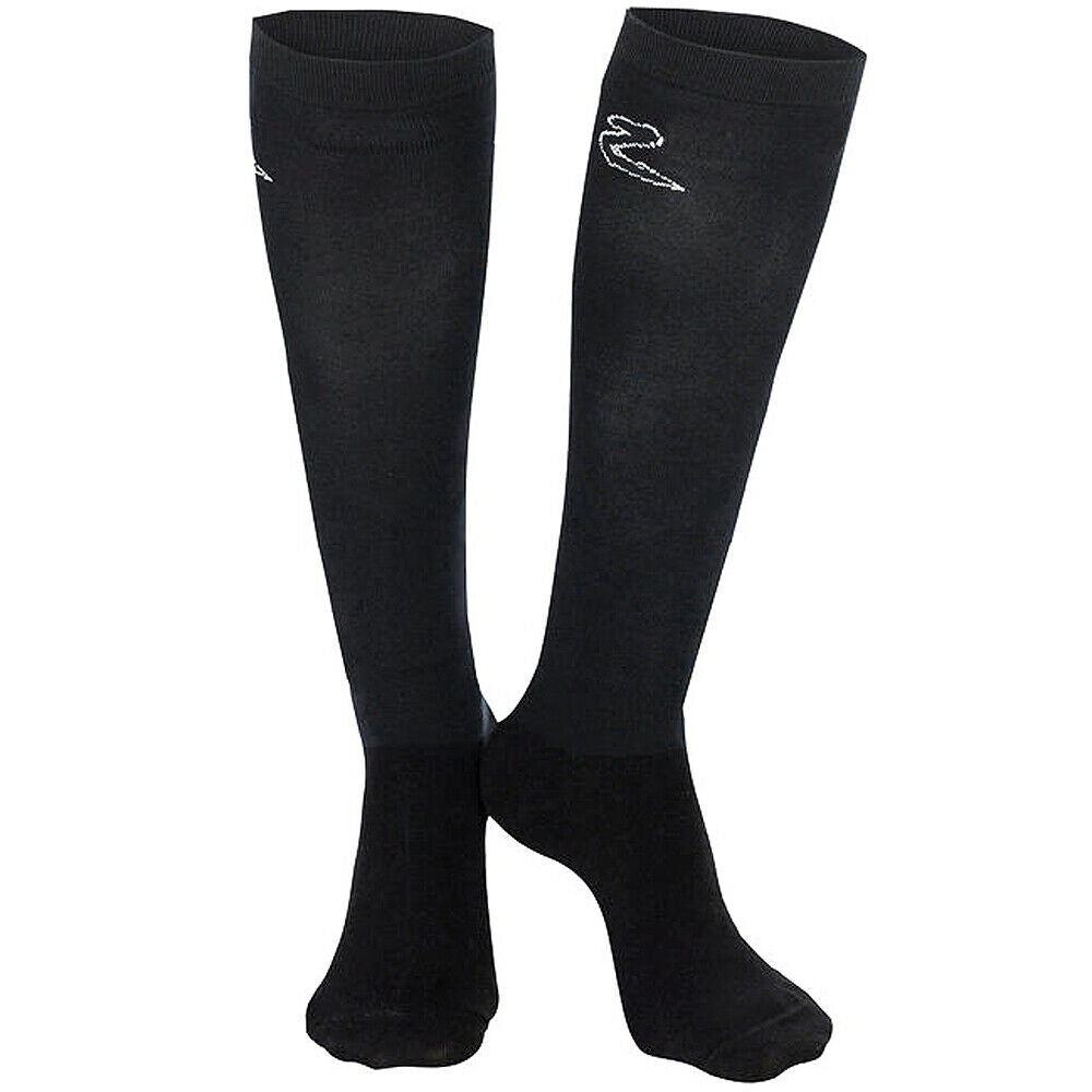 8.5-10.5 Size Horze Western Tack Competition Rider Socks 2 Pack - Black Cotton Socks for Equestrian Riding & Horse Show Competitions