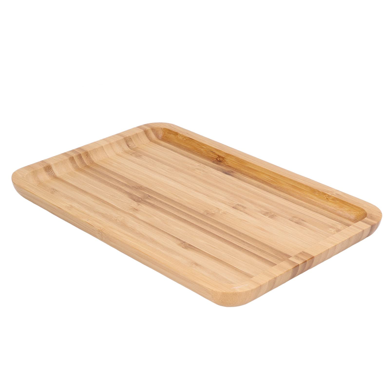 Premium Bamboo Serving Tray - Natural Wood Grain Snack Platter with Smooth Rounded Edges - Perfect for Breakfast, Fruits, Cheese & Charcuterie Boards - Eco-Friendly Kitchen & Dining Accessory