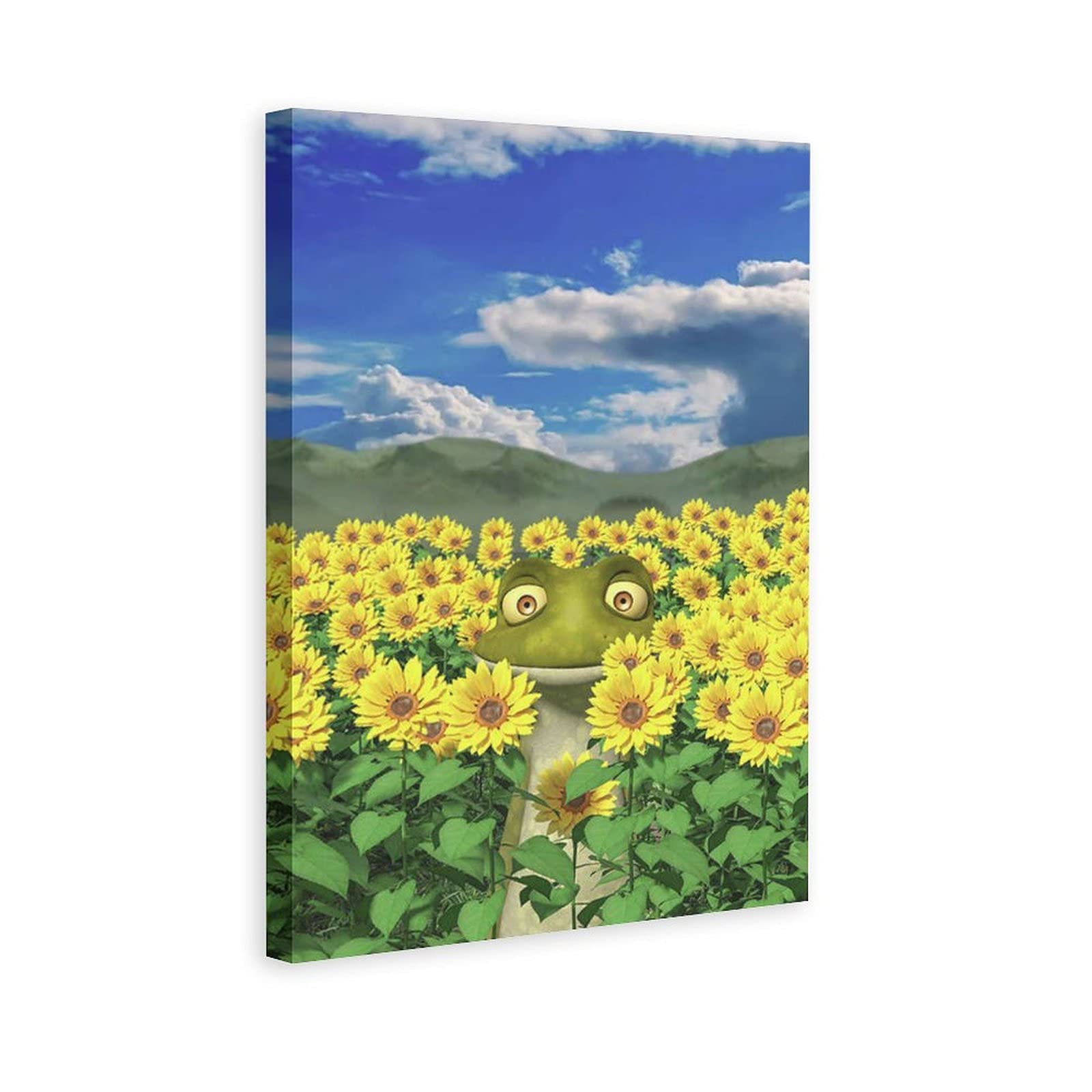 Friendly Frog Art Print Canvas Poster - 16x24 Inches (40x60cm) Wall Decor for Living Room, Bedroom & Office - Nature Landscape Painting Gift for Home Decor | Perfect for Housewarming, Birthday & Interior Design