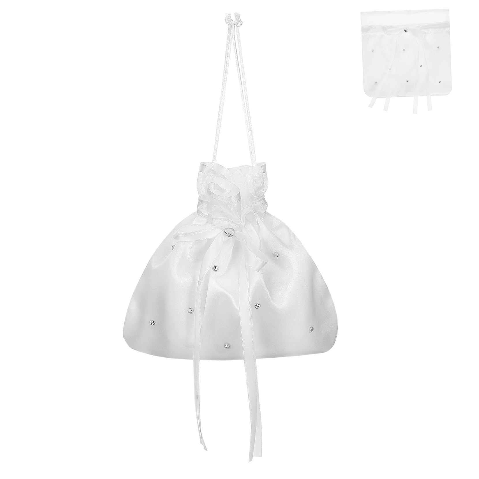 HAPINARY 3-Piece Flower Girl Bag Set - Wedding Favor Drawstring Candy Bags & Money Pouches for Bridal Party, Birthday, Baby Shower - Perfect for Wedding Decorations, Gift Giving, and Special Events