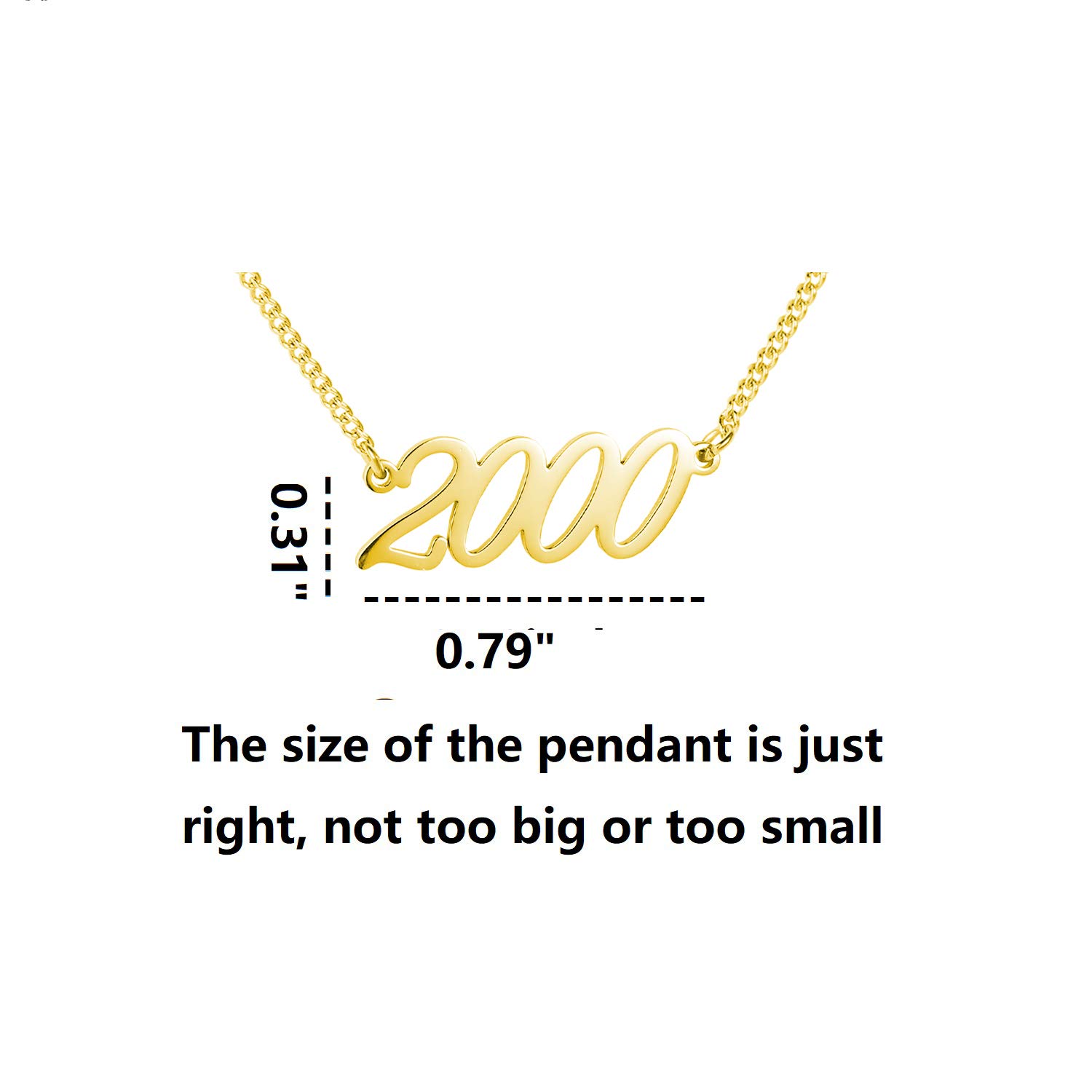 WIGERLON Personalized Birth Year Necklace - Sterling Silver & Gold Plated Custom Number Pendant Jewelry for Women | Birthday Gift Idea for Her | Perfect for Anniversaries, Mother's Day & Special Occasions