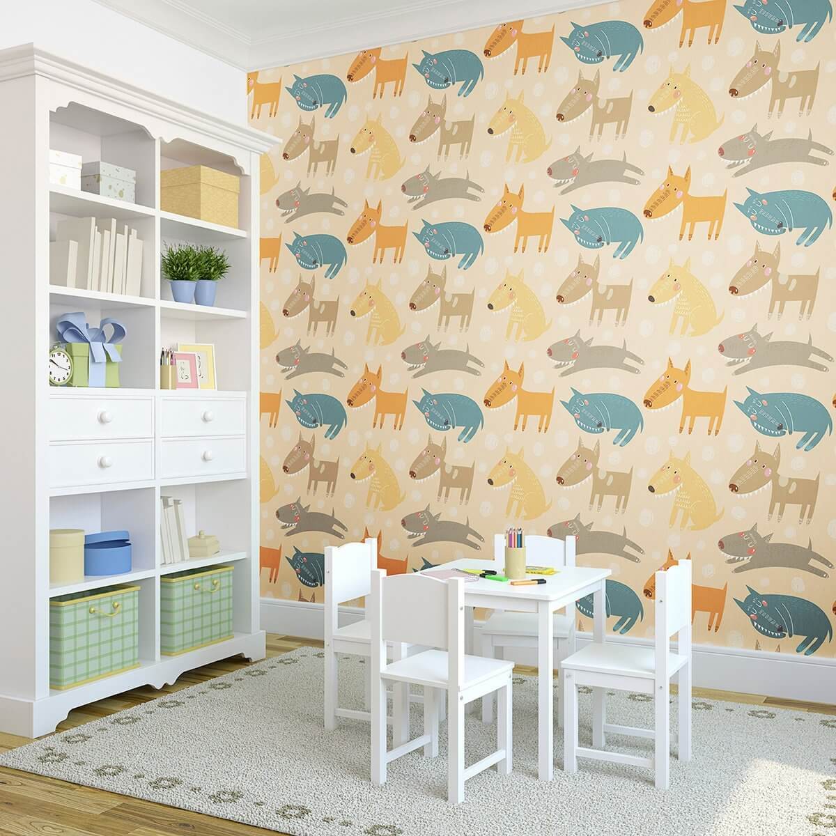 Brown and Tan Animal Print Baby Peel and Stick Removable Wallpaper - Self-Adhesive Nursery Decor for Kids Room, Bedroom, Playroom & Dorm - Easy to Install & Remove (4100)