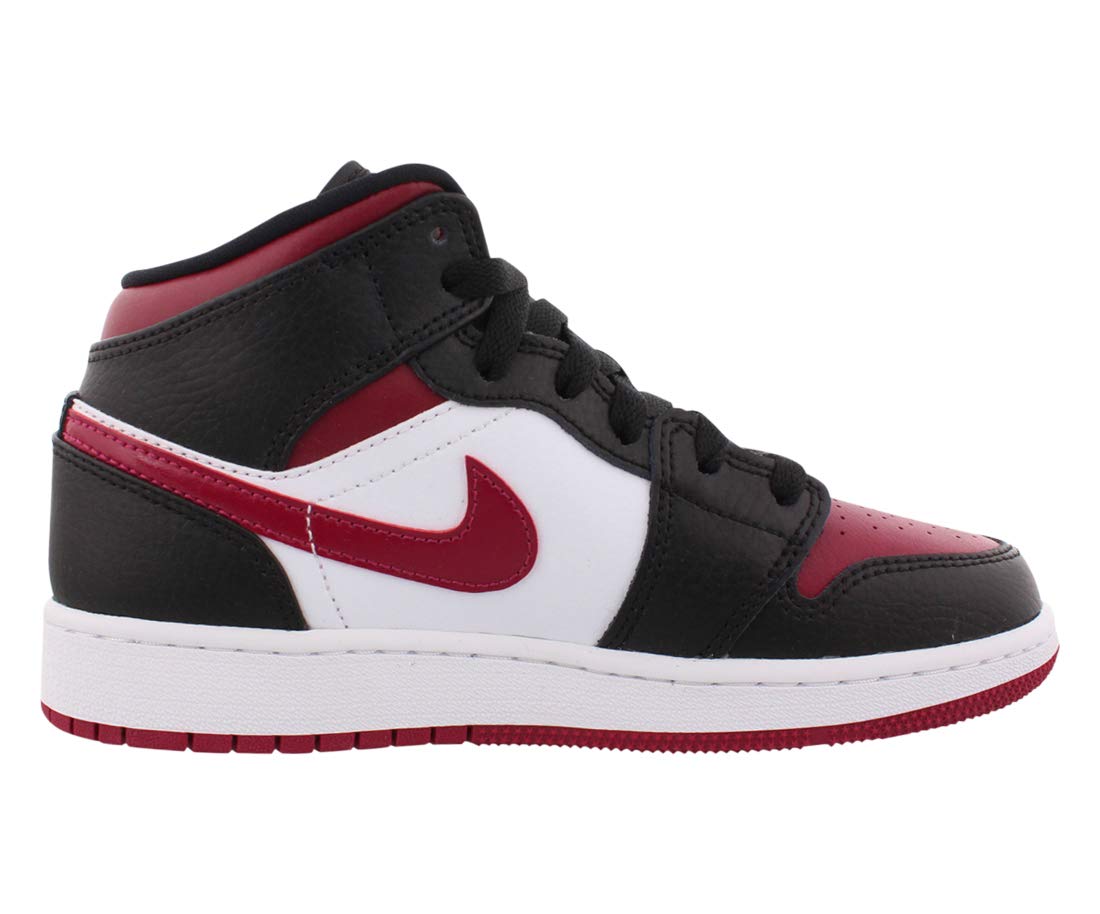 Jordan Youth Air 1 MID (GS) 554725 066 Bred Toe Basketball Shoes - Size 4Y for Kids - Perfect for School, Sports & Casual Wear