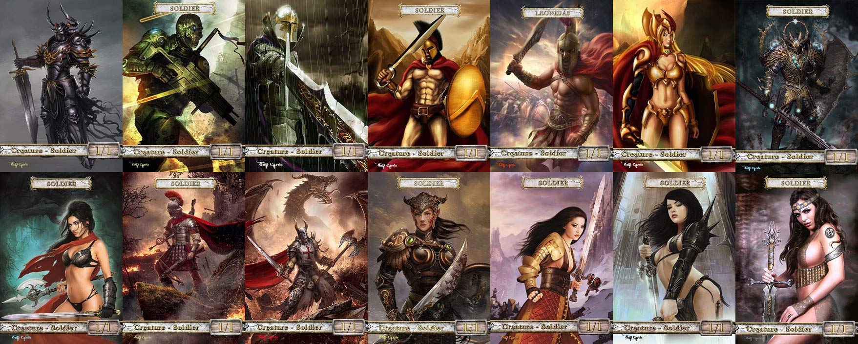 GnD Cards - Complete Set of Soldier Tokens for MTG (Magic: The Gathering) - Perfect for Commander, Standard & Modern Deck Building