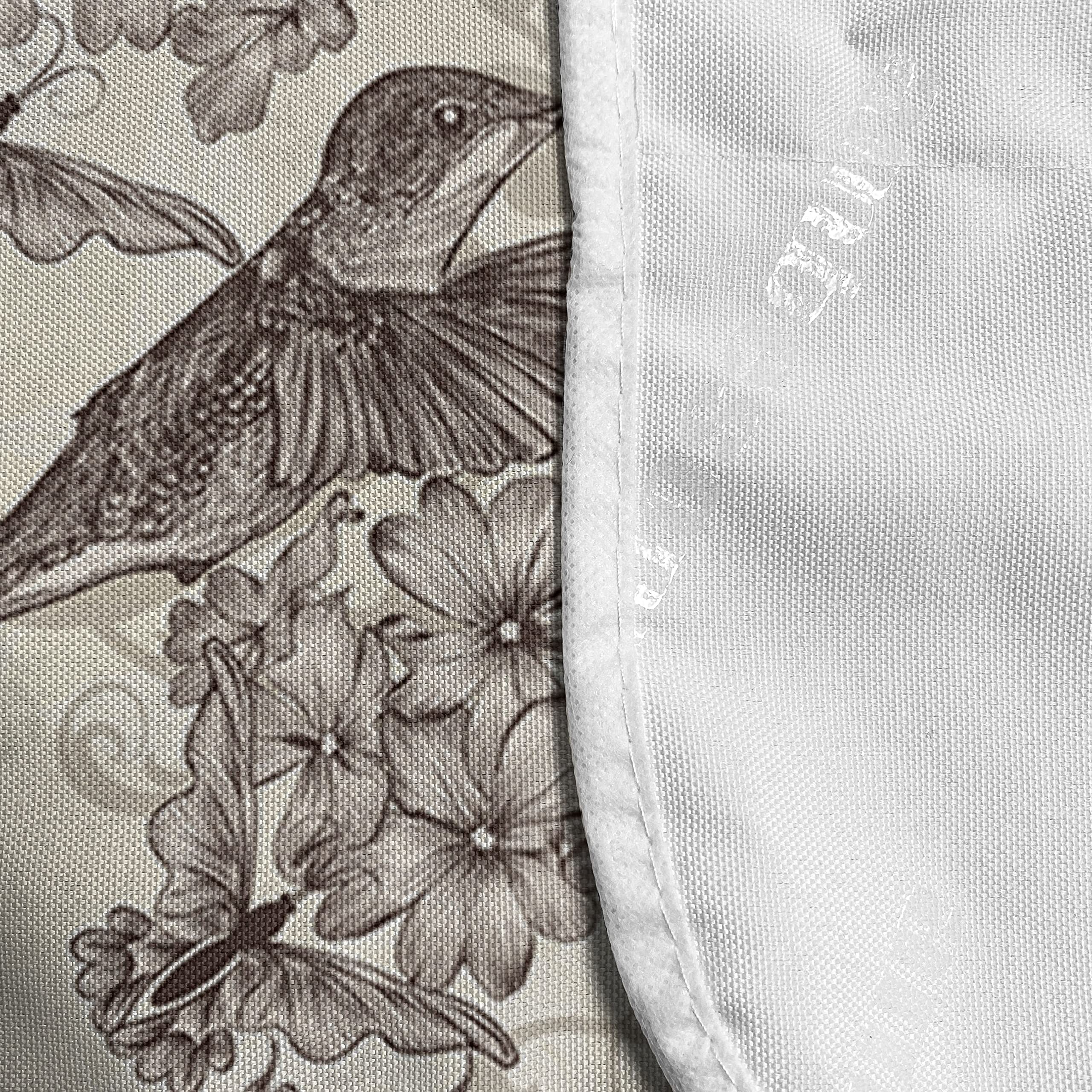 Ambesonne Birds Microwave Cover - Sepia Style Ruby-Throated Hummingbirds & Hydrangea Design, Waterproof Kitchen Organizer with Pockets, 36