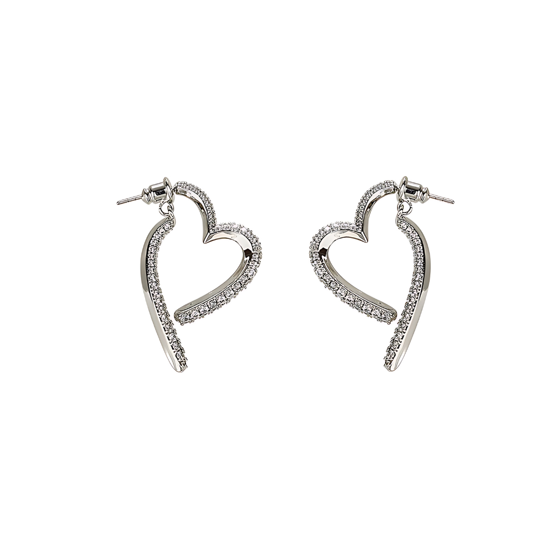 Luxury 14K Gold Heart Spiral Hoop Earrings for Women - Elegant Dainty Jewelry Gift for Valentine's Day, Anniversary & Date Night | A7691