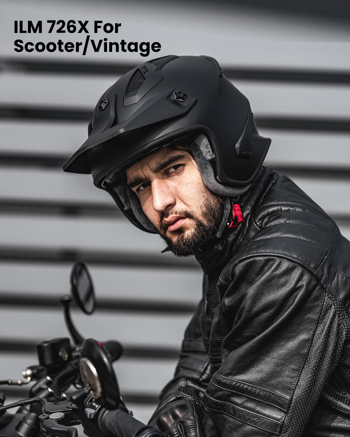 ILM Open Face Motorcycle Helmet DOT Approved - 3/4 Half Helmet for Men, Dirt Bike, ATV, UTV, Moped, Scooter & Cruiser - Matte Black Size M - Perfect for Urban Commuting & Off-Road Adventures