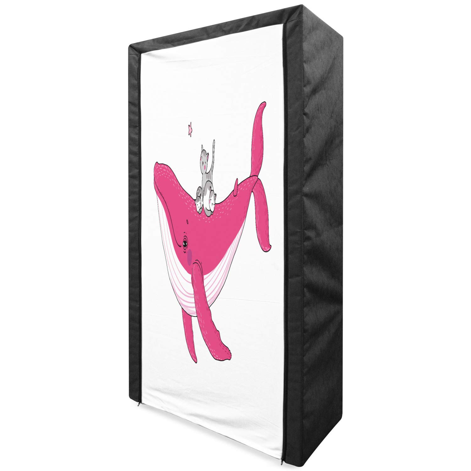 Ambesonne Portable Fabric Wardrobe with Shelves - 33.5