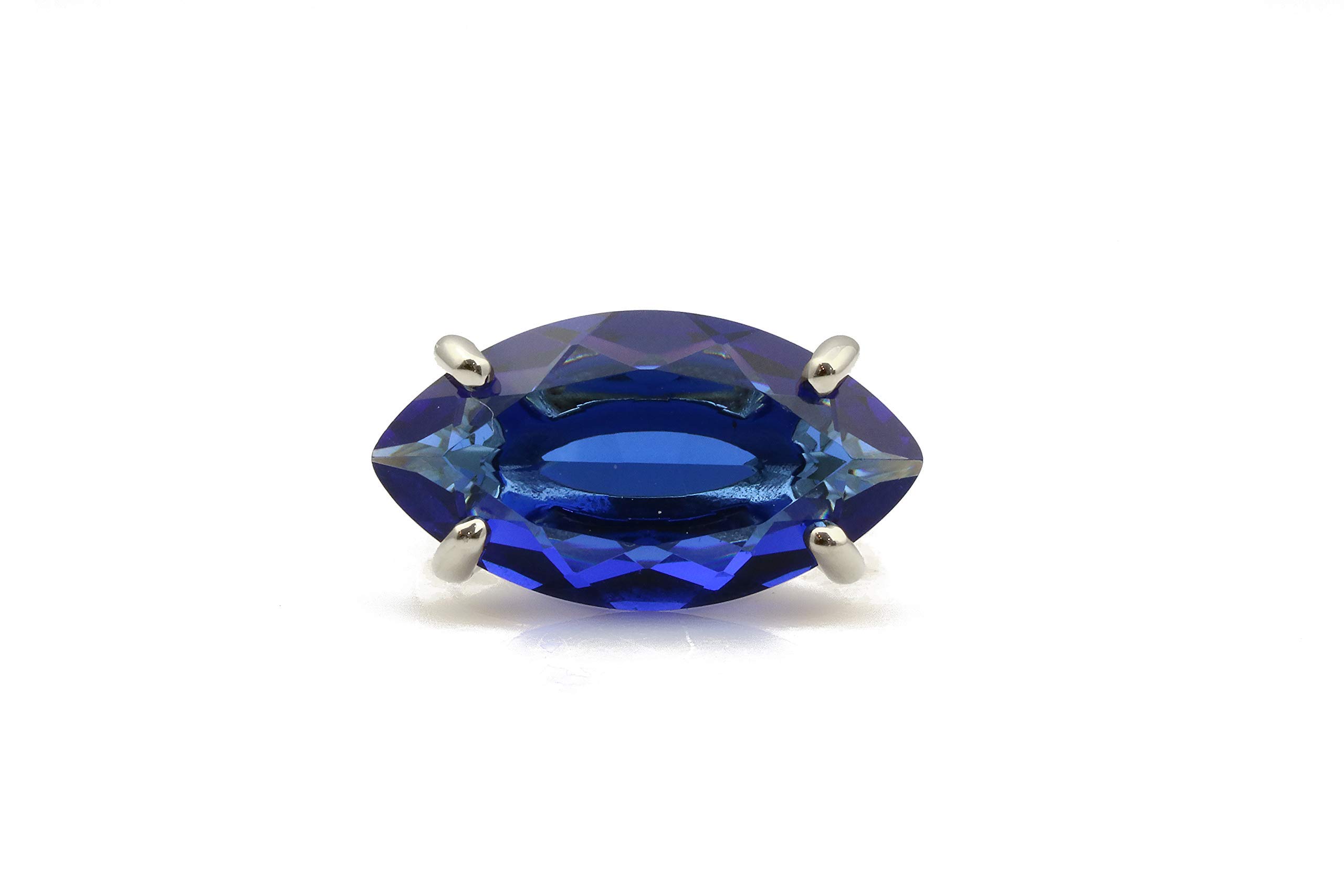 12x22mm Marquise Cut Sapphire Ring - Handmade 925 Sterling Silver Statement Jewelry for Women | Perfect for Bohemian Wedding, Birthday, Anniversary Gifts | Elegant Fashion Accessory for Evening Parties & Special Occasions