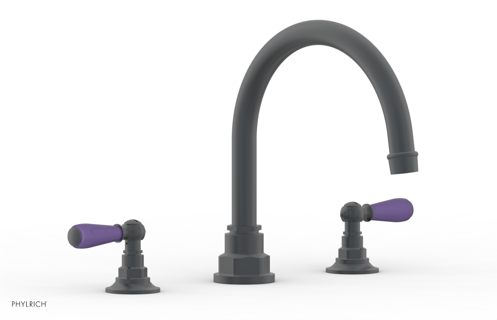 Jamestown Deck Tub Set with Lever Handles & Purple Accents - 165