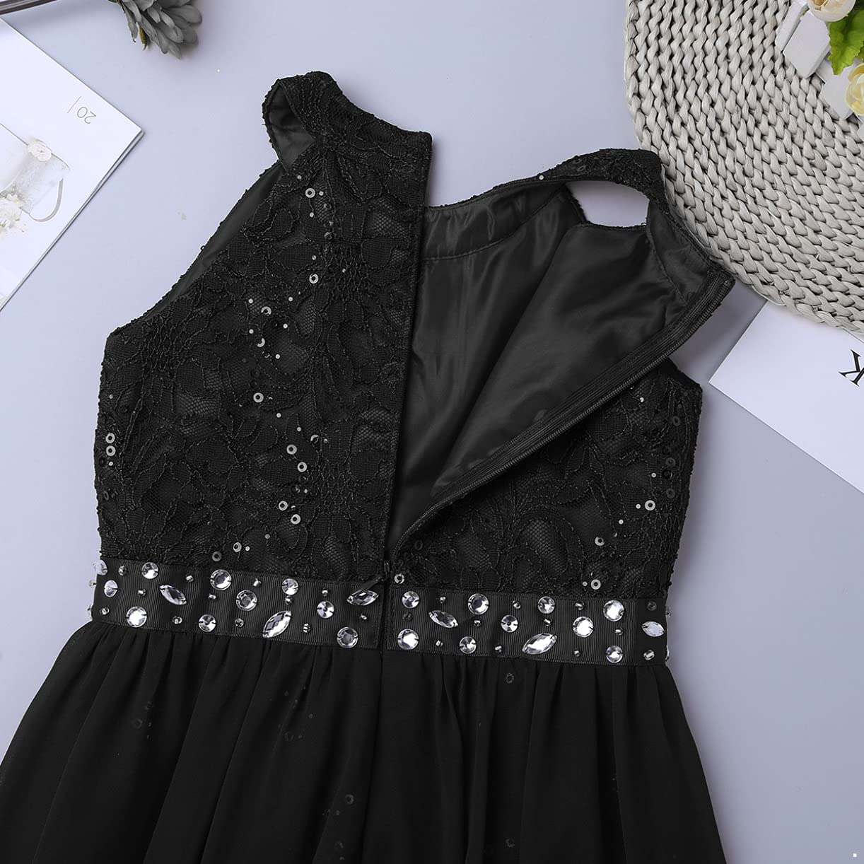 JEATHA Girls Flower Princess Dress - Sleeveless Rhinestone Ball Gown for Weddings, Birthday Parties & Special Occasions | Elegant Maxi Skirt Formal Gown for Flower Girls, Pageants & Photo Shoots