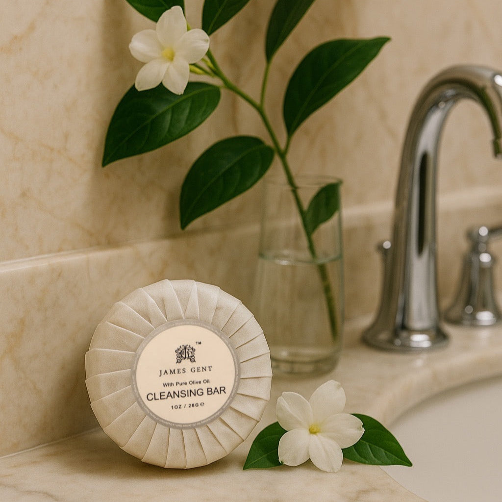 50 / 200 Pack James Gent Travel Size Soap Bars 1oz - Bulk Hotel Toiletries with Pleated Paper Wrap - Perfect for Hotels, Travel, Gifts & Guest Amenities
