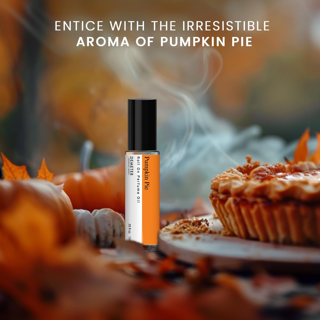 DEMETER Pumpkin Pie Roll-On Perfume Oil - 0.33 Oz Long-Lasting Fragrance for Women & Men | Perfect for Fall, Holidays & Cozy Evenings