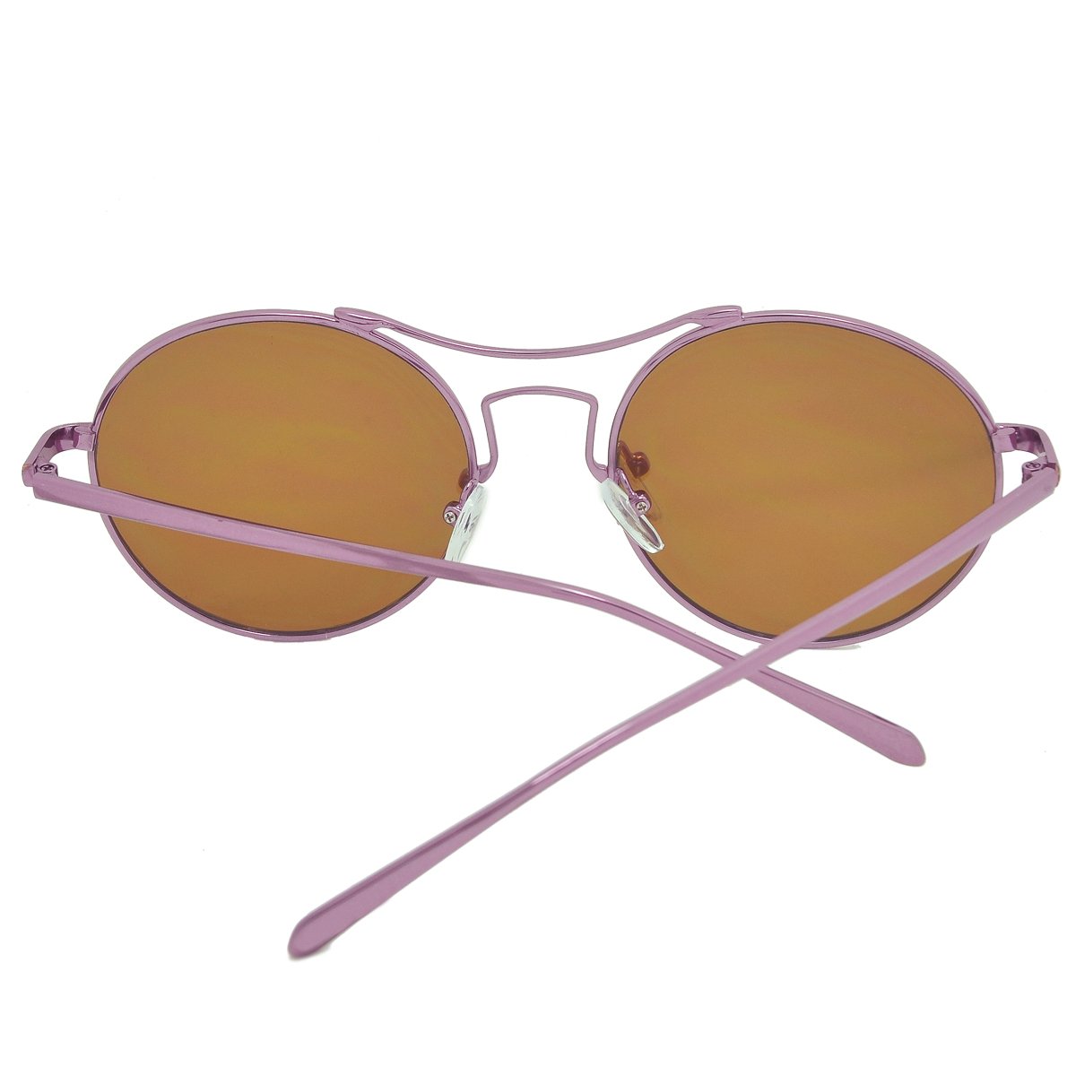Dasein Women's Small Round Metal Polarized Sunglasses 100% UV 400 Protection - Pink Gold Frame for Driving, Beach & Outdoor Activities