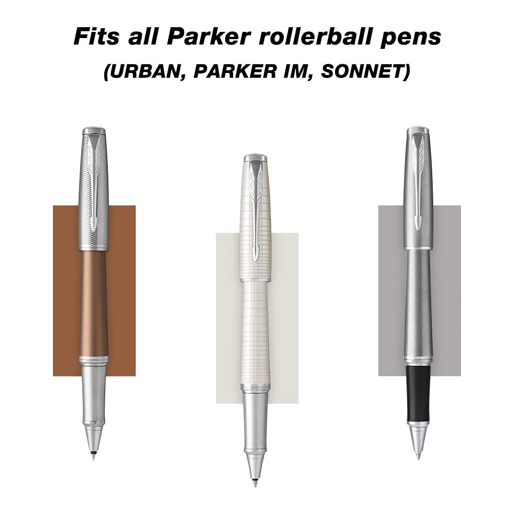 Unibene Parker Compatible Rollerball Refill 6 Pack - 0.5mm Fine Point Black Ink, Smooth Writing German Gel Pen Refills for IM Sonnet Urban Pens - Ideal for Office, School & Daily Note Taking