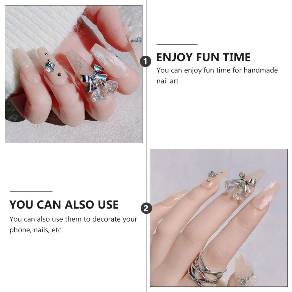 4pcs Christmas Nail Art Decorations - DIY Bowknot Bell Nail Charms & Studs for Holiday Manicure - Perfect for Christmas Parties, Gift Wrapping & Festive Nail Designs
