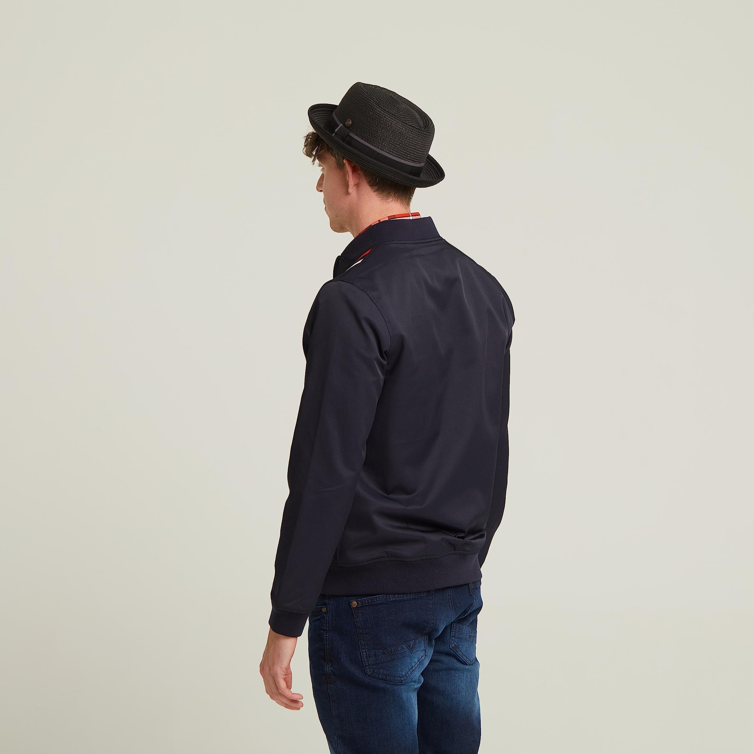 Stylish Men's Summer Pork Pie Straw Hat - Breathable & Lightweight for Outdoor Activities, Beach, and Casual Wear