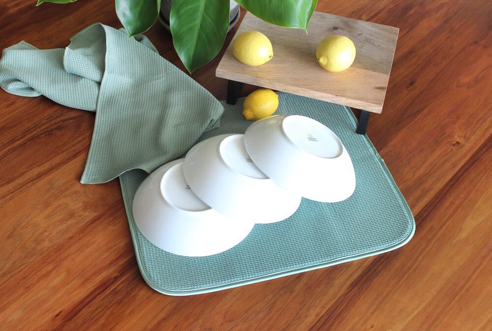 Premium White Magic Microfiber Dish Drying Mat - Olive Green | Super Absorbent & Quick-Dry Kitchen Towel | Perfect for Countertops, Sink Areas & Dish Racks