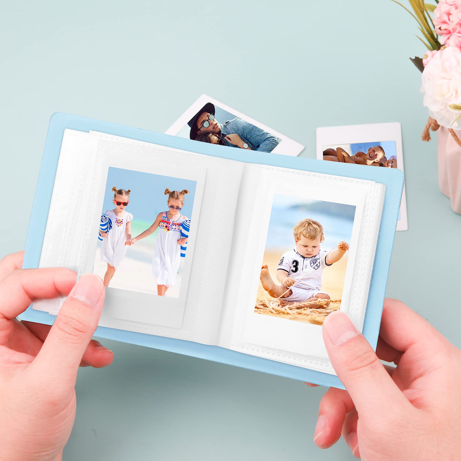 52-Pocket Small Photo Album for Fujifilm Instax Mini, Polaroid Snap & Z2300 - Holds 2x3 Instant Photos (Blue, 2-Pack) - Perfect for Travel Memories, Baby Photos & Party Snapshots