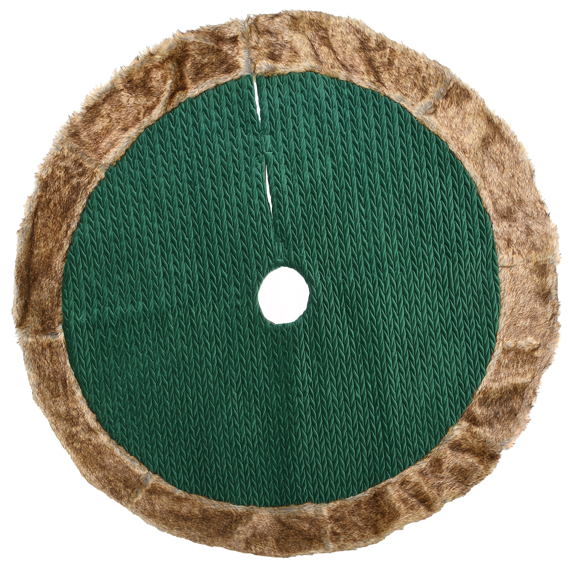52 Inch Quilted Christmas Tree Skirt - Rustic Farmhouse Holiday Decor for Xmas Tree Base Cover - Perfect for Country Home, Cabin & Winter Decorations