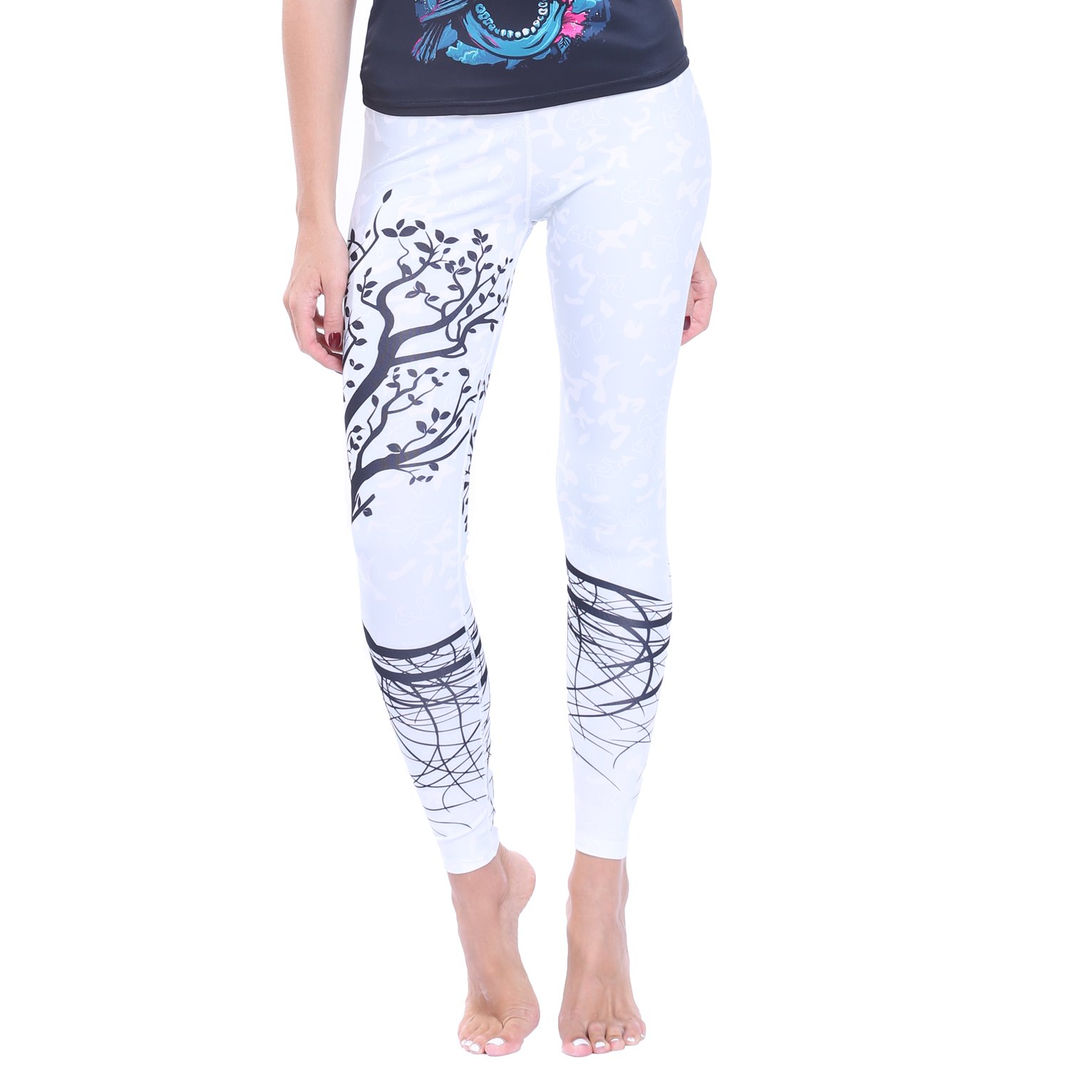 FITTOO High Waisted Printed Leggings for Women - Sexy Gym Yoga Pants with Comfortable Fit - Perfect for Workout, Running, Fitness & Casual Wear