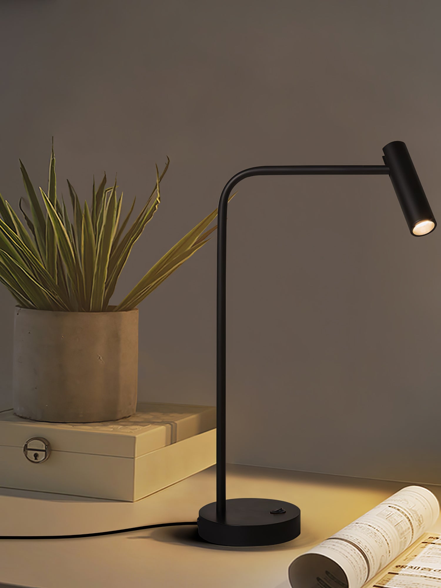 Slim and Modern Table Lamp - Minimalist Design for Bedroom, Living Room, or Office - Energy Efficient LED Desk Light for Home Decor