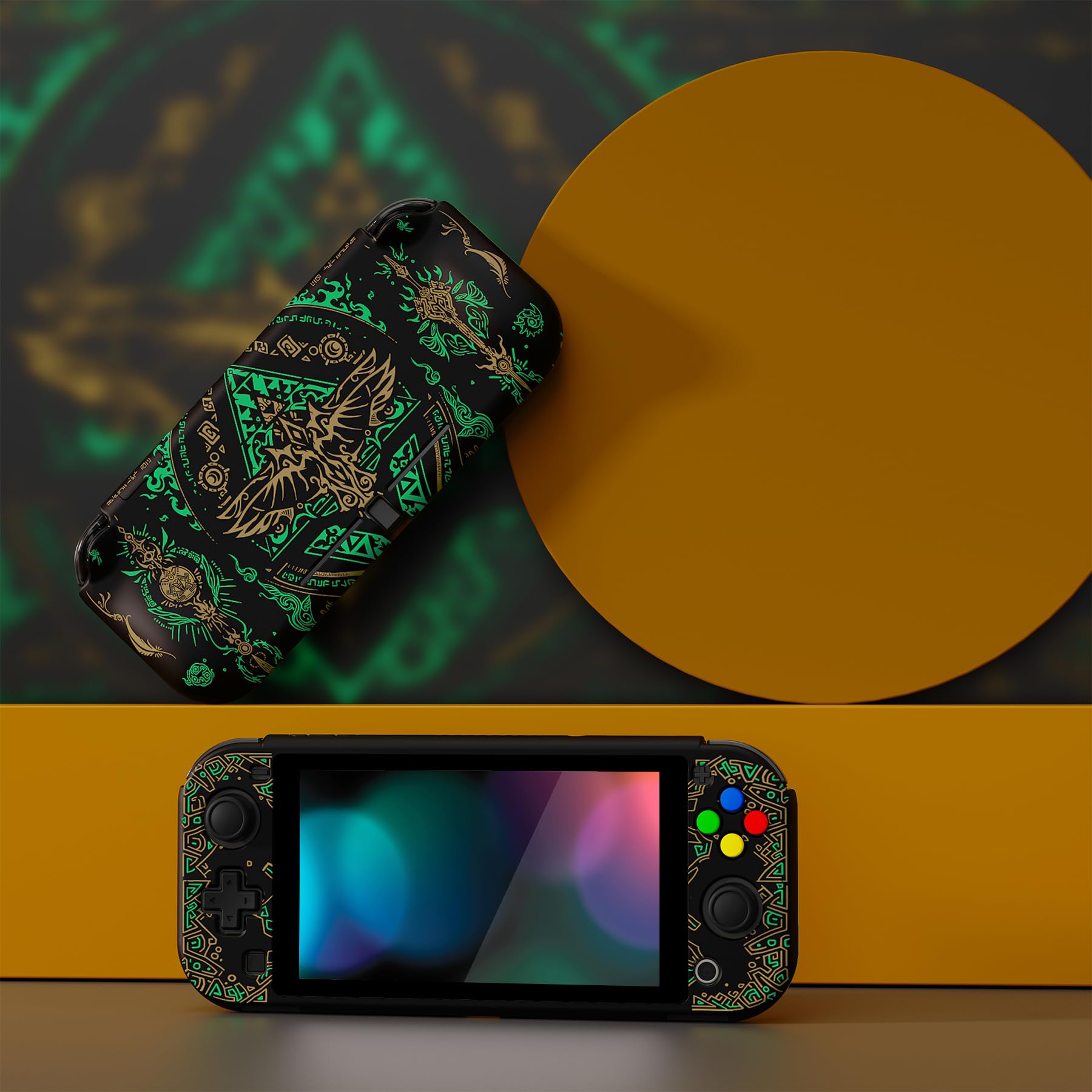 Playvital Protective Case for Nintendo Switch Lite - Shockproof Cover with Tempered Glass Screen Protector, Joycon Caps & Button Covers - Perfect for Gaming, Travel & Outdoor Use (Totem of Kingdom Design)