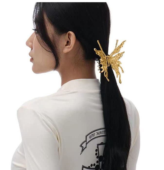 Savita Collection Silver Metal Butterfly Hair Claw Clips - Non-Slip Jaw Hair Clamps for Women, Perfect for Thin to Thick Hair Styling (Pack of 1) - Strong Hair Accessories for Everyday Wear, Parties & Special Occasions