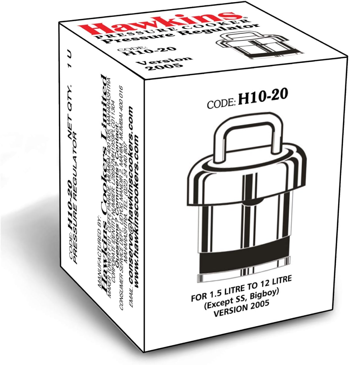 Hawkins Pressure Regulator for Classic Aluminum & Stainless Steel Pressure Cookers - Perfect for Home Cooking, Canning & Preserving Food Safely