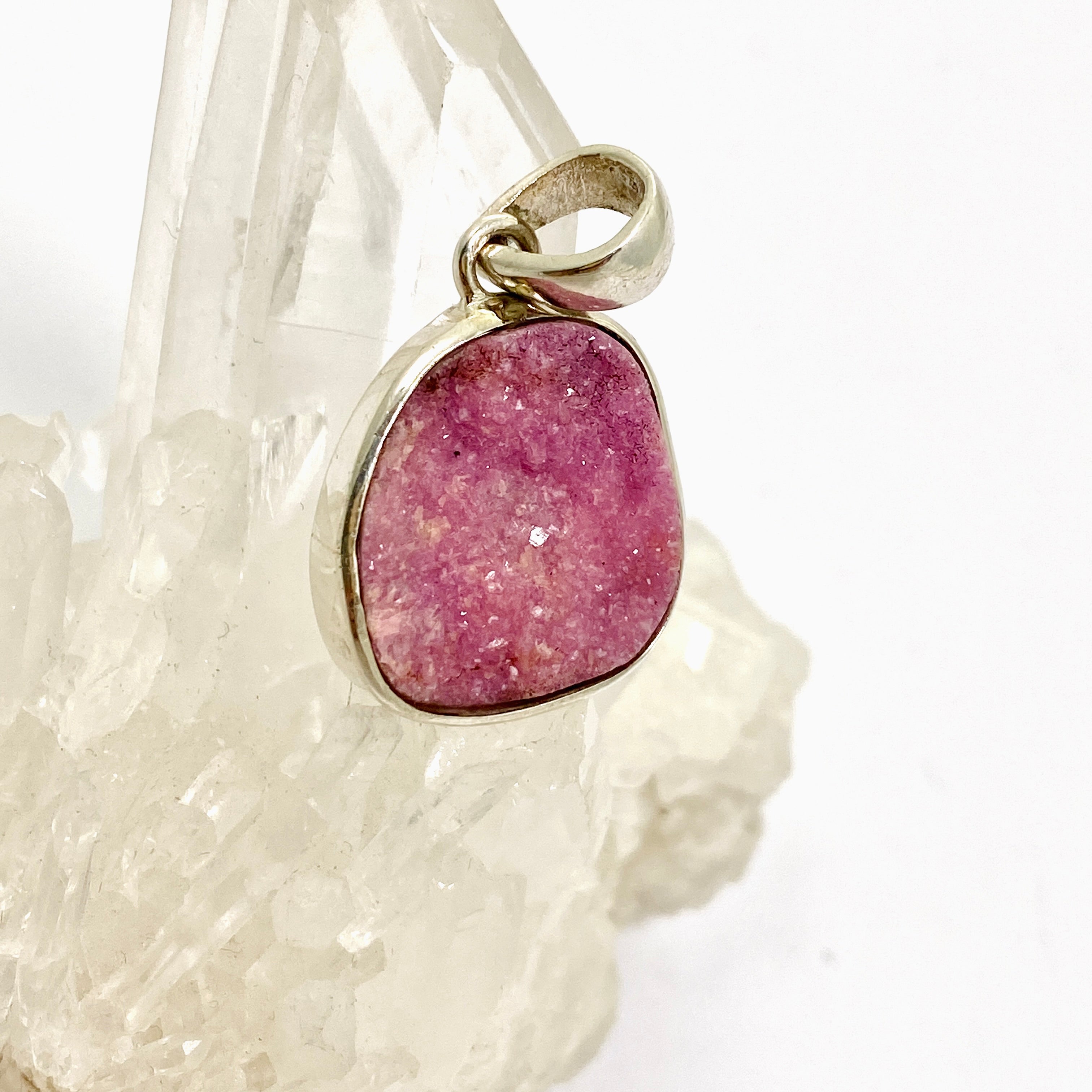Natural Cobalto Calcite Freeform Raw Stone Pendant PPGJ996 - Unique Healing Crystal Jewelry for Meditation & Energy Balancing