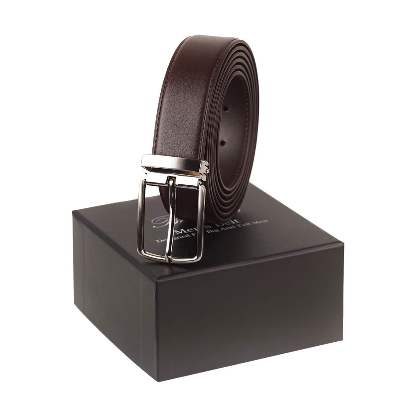 Men's Big & Tall Leather Belt - Adjustable 36