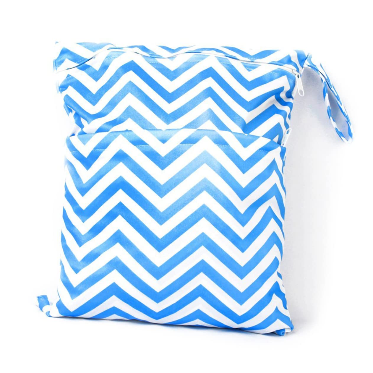 **ifundom 2-Pack Waterproof Baby Diaper Nappy Bags - 14.2x11.8 Inch Polyester Pouch for Travel, Daycare & On-the-Go (Blue)**