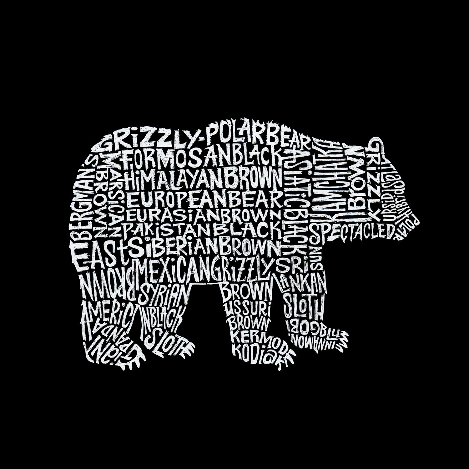 LA POP ART Girls' Word Art Long Sleeve T-Shirt - Cute Bear Design | Trendy Graphic Tee for Teens & Kids | Perfect for School, Casual Wear & Family Outings