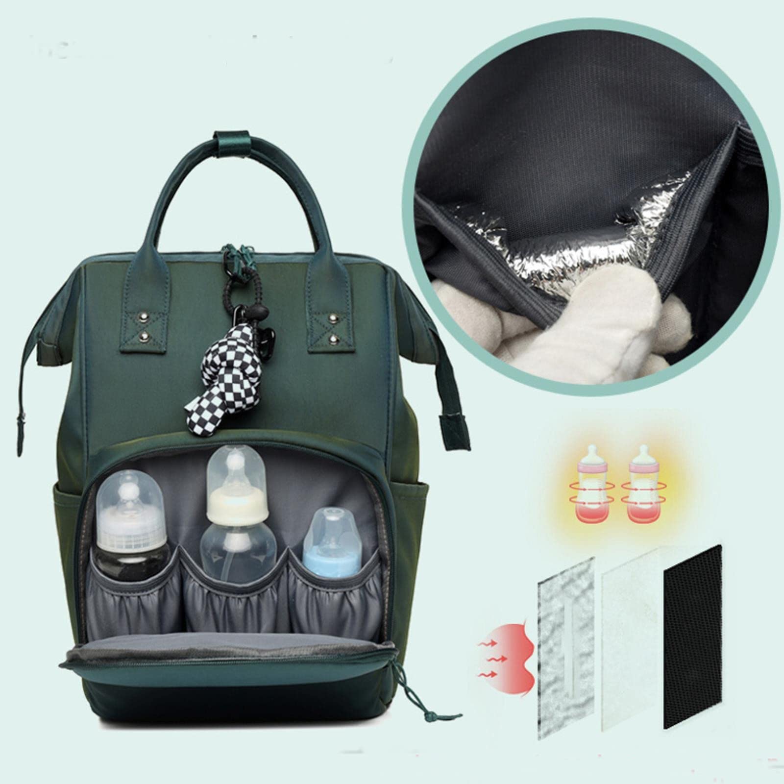 **ASHEET Large Capacity Waterproof Diaper Bag Backpack - Multi-Function Baby Changing Bag for Moms, Stroller & Travel - Perfect for Outdoor, Park & Daily Use**