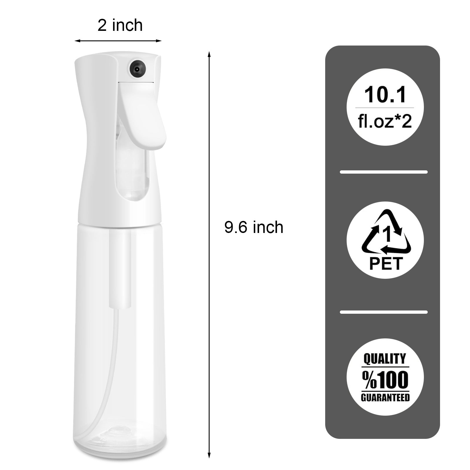 Huauoo 2 Pack Plastic Spray Bottles - Fine Mist & Stream Sprayer for Cleaning Solutions, Plants, Pets, Essential Oils, Hair Care & Cooking - Perfect for Home, Garden & DIY Projects