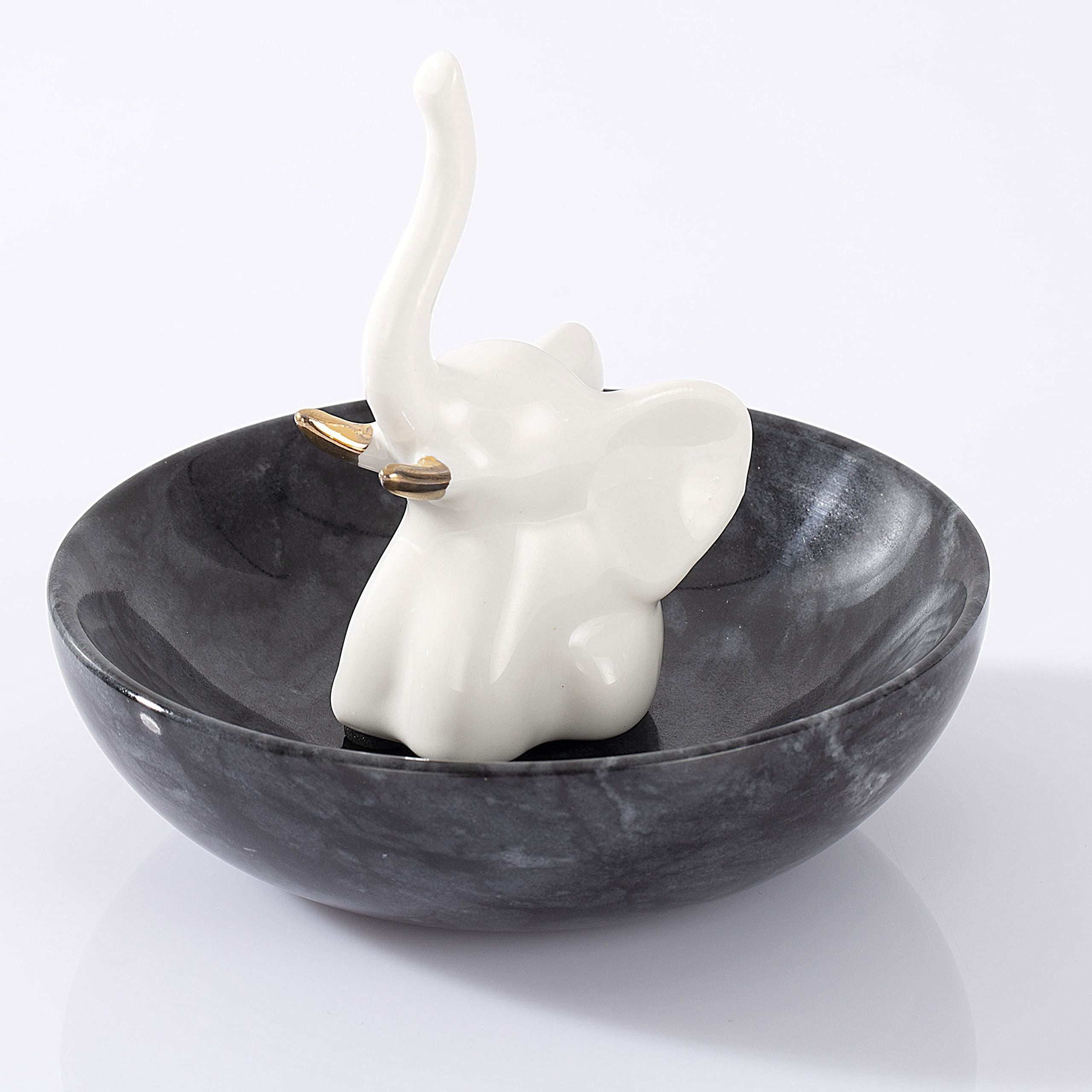 Marble Jewelry Dish for Rings & Earrings - Elegant Vanity Organizer