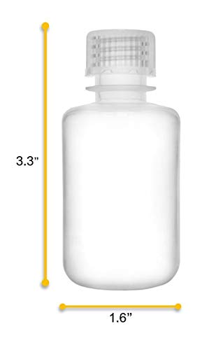 EISCO 6PK 60ml Narrow Mouth Reagent Bottles with Screw Cap - Polypropylene Translucent Lab Bottles for Chemistry Experiments & Science Classrooms