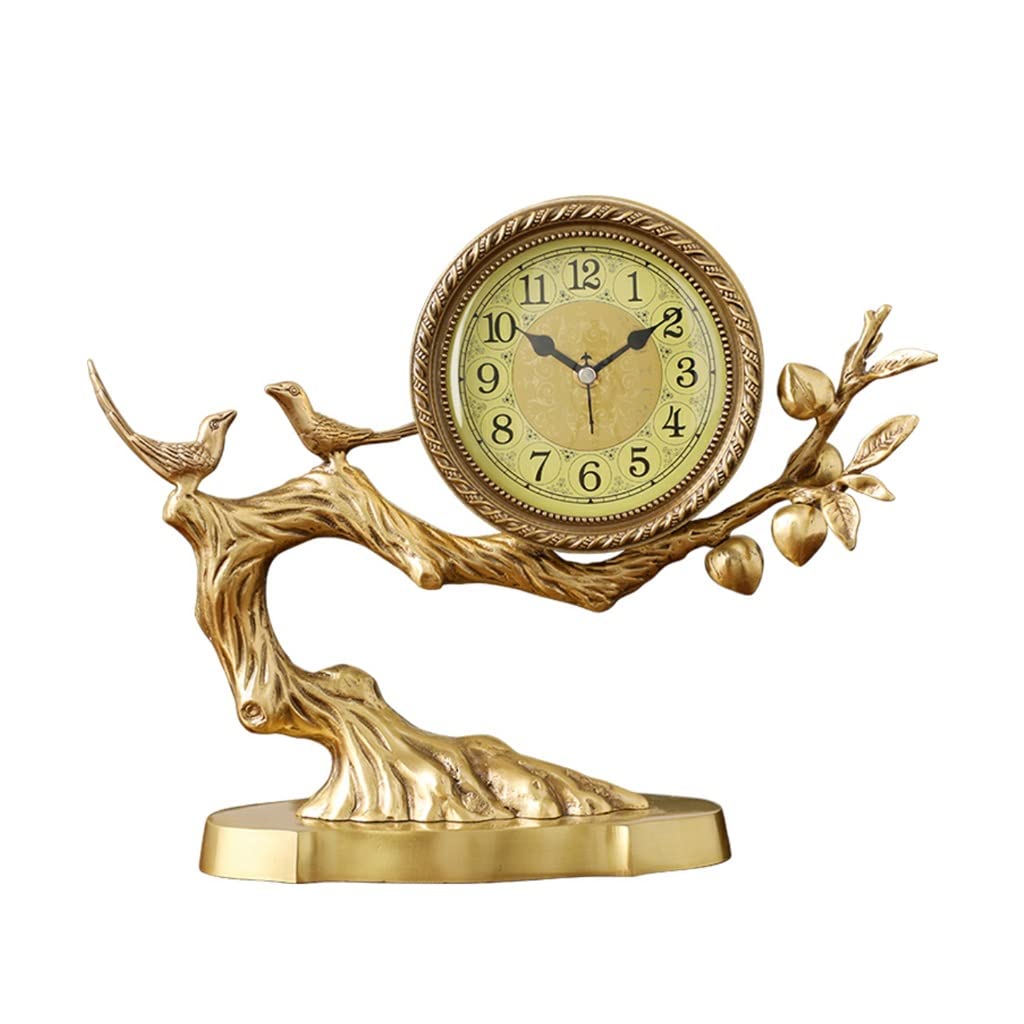 Vintage Brass Alarm Clock - Antique Desk Clock for Home & Office Decor, Living Room, Bedroom, Study | Perfect Gift & Decorative Desktop Accessory
