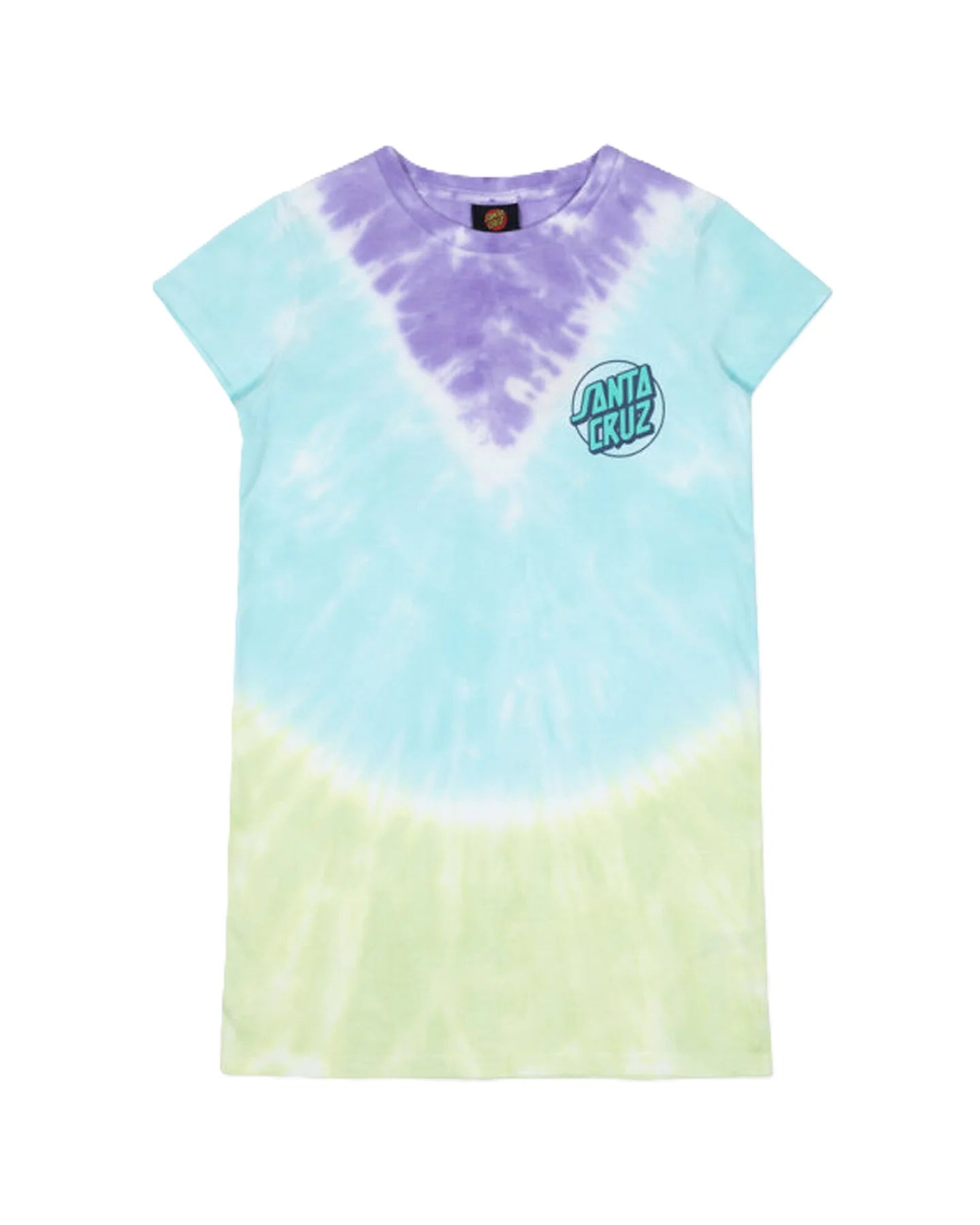 Santa Cruz TTE Mfg Dot Redux Tie Dye Girls Tee Dress - Stylish Casual Outfit for Summer, Beach & Music Festivals