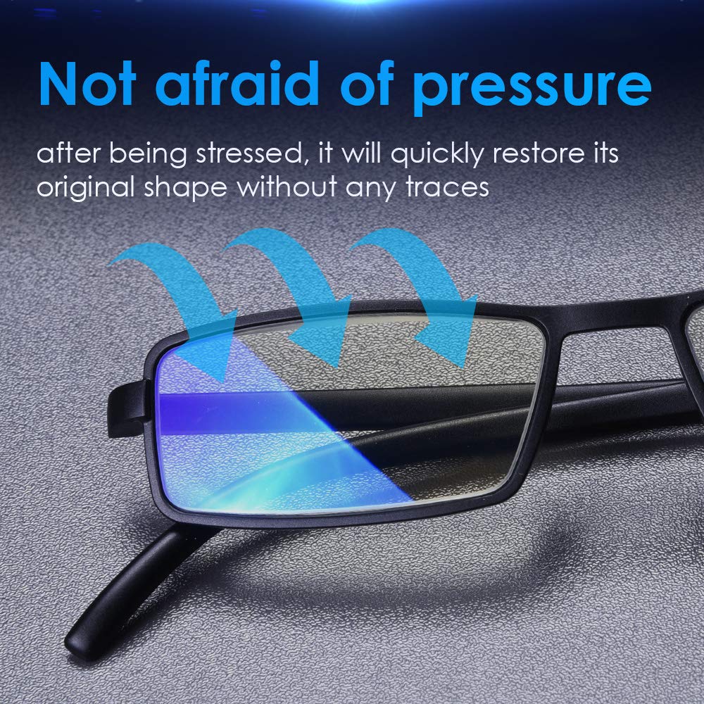 Blue Light Blocking Reading Glasses 4 Pack - HD Computer Glasses for Women & Men with Spring Hinge (2.0X Magnification) | Perfect for Office Work, Screen Time & Reading