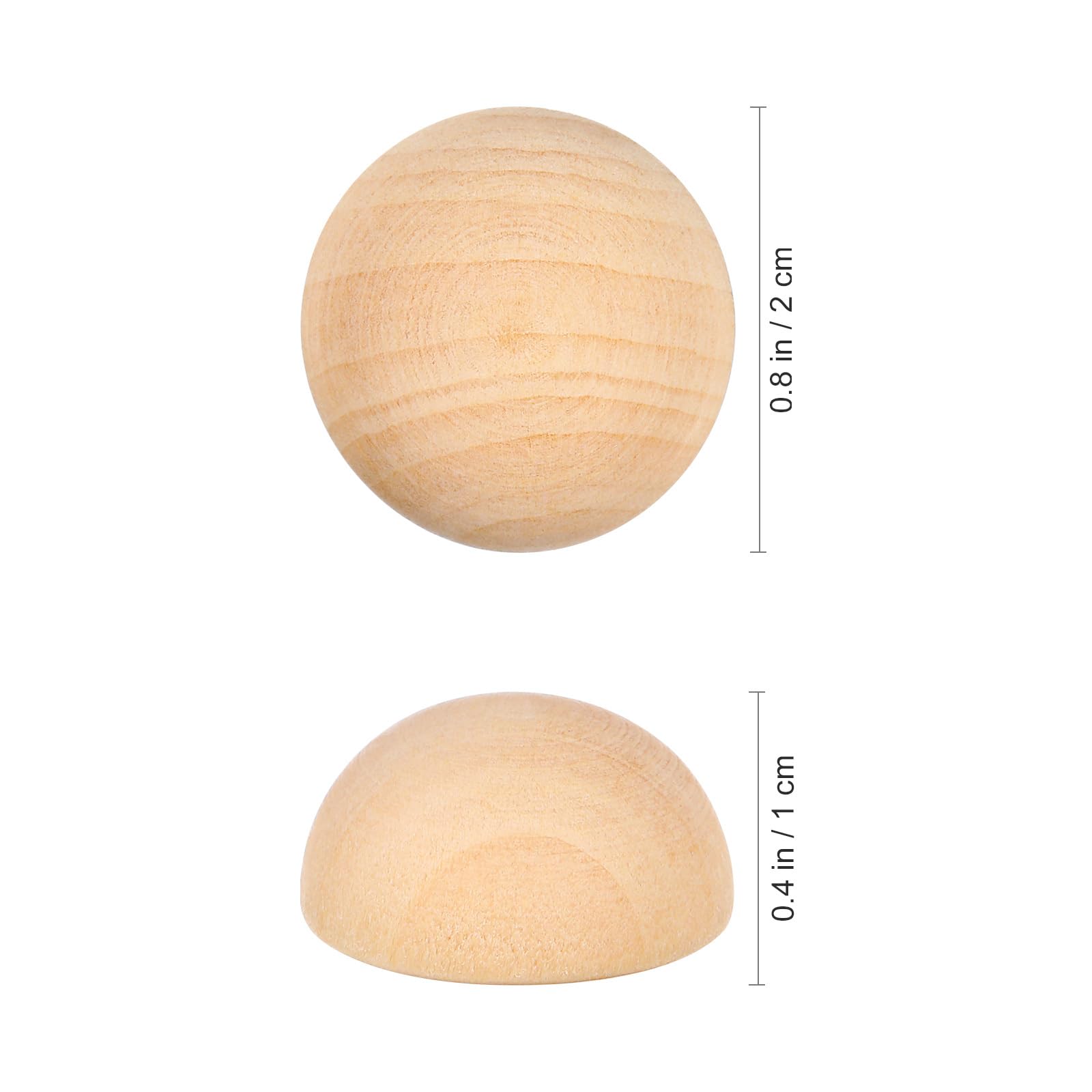 100pcs 20mm Unfinished Light Yellow Wooden Half Balls - DIY Craft Painting Beads, Mini Hemisphere Wooden Beads for Jewelry Making, Home Decor & Kids Art Projects - Perfect for Ornaments, Scrapbooking & Wedding Crafts